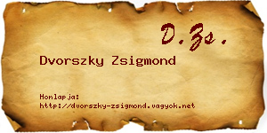 Dvorszky Zsigmond névjegykártya