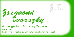 zsigmond dvorszky business card